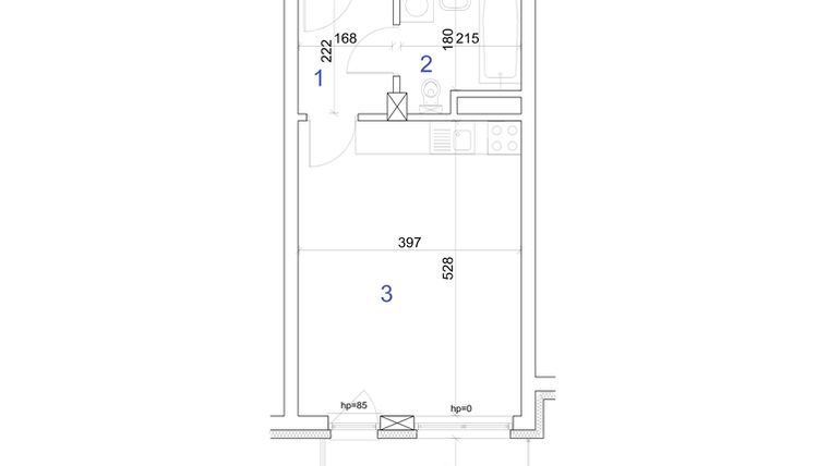 Rzut - Mieszkanie na sprzedaż 1 pokój o powierzchni 28,77 m² - numer 6A.65 w Mierzeja Wiślana etap IV