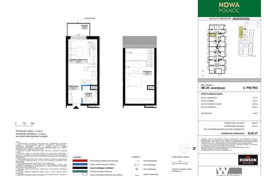 Rzut - Mieszkanie na sprzedaż 2 pokoje o powierzchni 26,06 m² - numer 4B_20 w Nowa Północ etap 2