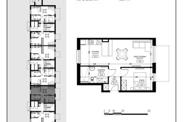 Rzut - Mieszkanie na sprzedaż 2 pokoje o powierzchni 43,65 m² - numer B3-M13 w Śląska Park