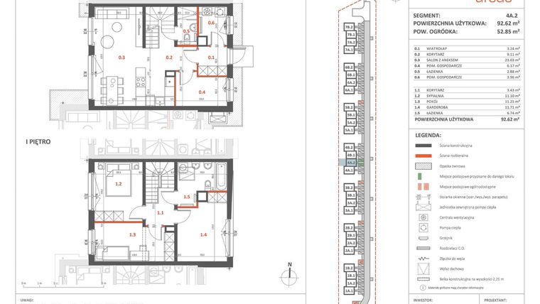 Rzut - Dom na sprzedaż 5 pokoi o powierzchni 91,29 m² - numer 4A.2 w Przystanek Ursus