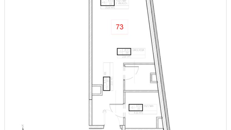Rzut - Mieszkanie na sprzedaż 1 pokój o powierzchni 31,78 m² - numer A5-5 w Rezydencja Ogród Saski etap I i II
