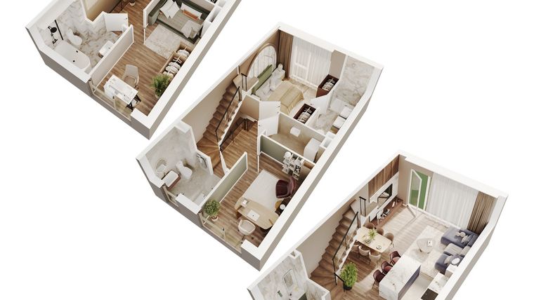 Rzut - Dom na sprzedaż 5 pokoi o powierzchni 124,82 m² - numer 5 w Wille Stolema