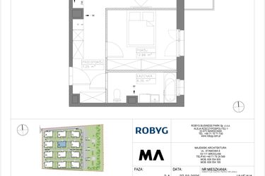 Rzut - Mieszkanie na sprzedaż 2 pokoje o powierzchni 48,76 m² - numer VV/E/1/1 w Villa Viva