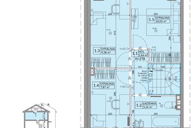 Rzut - Dom na sprzedaż 4 pokoje o powierzchni 77,99 m² - numer 29A w Osiedle Słoneczne etap III