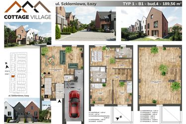 Rzut - Dom na sprzedaż 5 pokoi o powierzchni 189,56 m² - numer B1.4 w Cottage Village