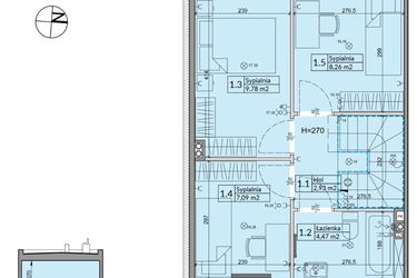 Rzut - Dom na sprzedaż 5 pokoi o powierzchni 72,7 m² - numer 37A w Osiedle Stokrotki etap 4 i 5