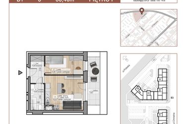 Rzut - Mieszkanie na sprzedaż 2 pokoje o powierzchni 35,4 m² - numer 5 w Urok Jagienki