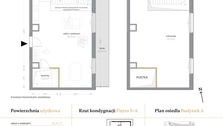 Rzut - Mieszkanie na sprzedaż 1 pokój o powierzchni 82,25 m² - numer A/64 w Królowej Jadwigi