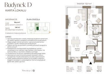 Rzut - Dom na sprzedaż 6 pokoi o powierzchni 194,4 m² - numer D w Słowackiego 5