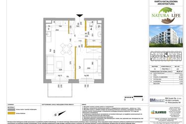 Rzut - Mieszkanie na sprzedaż 2 pokoje o powierzchni 40,02 m² - numer H.23 w Osiedle Natura Life budynki GHI