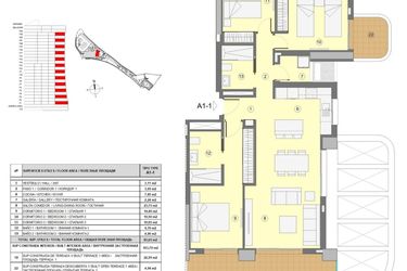 Rzut - Mieszkanie na sprzedaż 4 pokoje o powierzchni 103 m² - numer 2 w Eagle Apartments 3