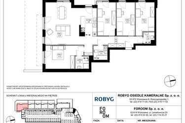 Rzut - Mieszkanie na sprzedaż 5 pokoi o powierzchni 114,22 m² - numer OK6/A/-1/1 w Osiedle Kameralne VI