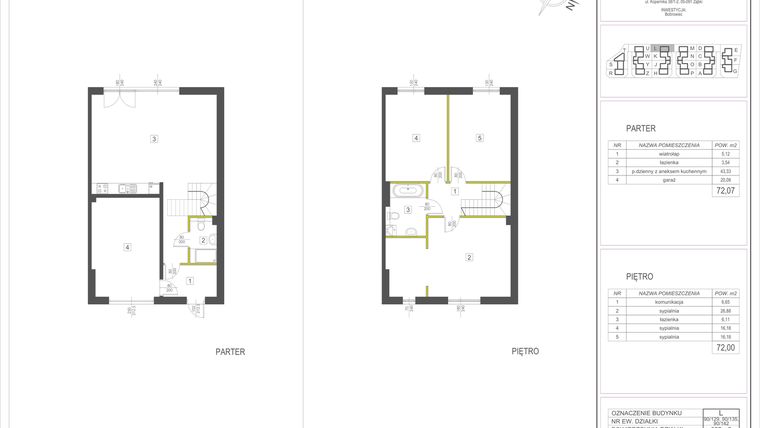 Rzut - Dom na sprzedaż 4 pokoje o powierzchni 144,07 m² - numer L w Domy Bobrowiec VI