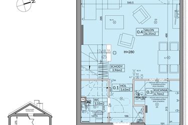Rzut - Dom na sprzedaż 4 pokoje o powierzchni 82,07 m² - numer 30A w Nova Magdalenka 7 etap IV-VI
