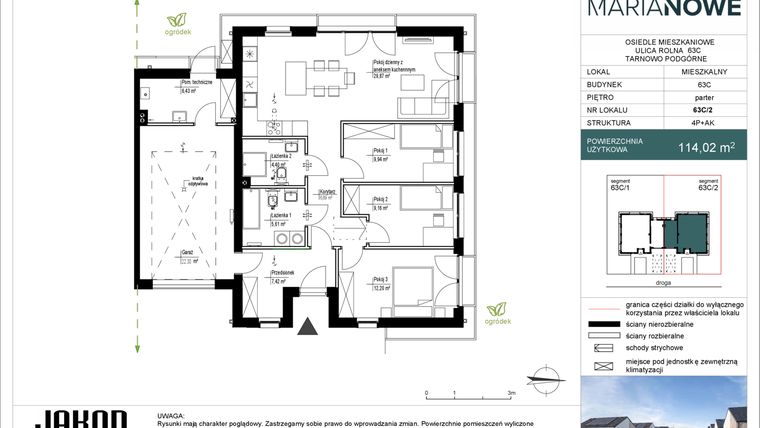 Rzut - Dom na sprzedaż 4 pokoje o powierzchni 114,02 m² - numer 63C/2 w Osiedle Marianowe