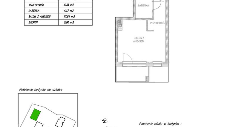 Rzut - Mieszkanie na sprzedaż 1 pokój o powierzchni 27,12 m² - numer D26 w Osiedle Zuchów
