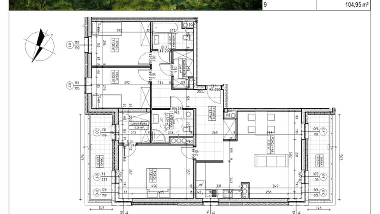 Rzut - Mieszkanie na sprzedaż 4 pokoje o powierzchni 104,95 m² - numer C5.05.29 w Osiedle Panorama Wiślana Etap IV - budynek C5