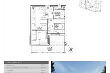 Rzut - Mieszkanie na sprzedaż 2 pokoje o powierzchni 35,6 m² - numer 4 w Wave etap II