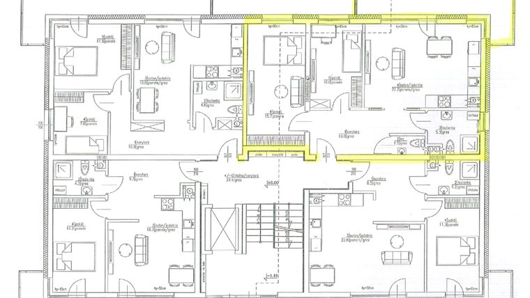 Rzut - Mieszkanie na sprzedaż 4 pokoje o powierzchni 65,8 m² - numer 3 w Apartamenty Rzepakowa
