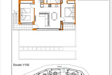 Rzut - Mieszkanie na sprzedaż 3 pokoje o powierzchni 88,56 m² - numer 93 w Xeresa del Monte