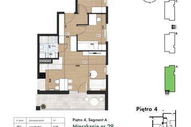 Rzut - Mieszkanie na sprzedaż 3 pokoje o powierzchni 59,27 m² - numer 29 w Słomczyńskiego Widoki