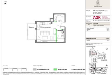 Rzut - Mieszkanie na sprzedaż 1 pokój o powierzchni 30,4 m² - numer NN-B-LM-11 w Nowa Nakielska by PHN