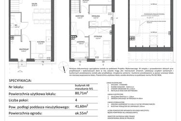 Rzut - Mieszkanie na sprzedaż 4 pokoje o powierzchni 80,71 m² - numer A8/1 w Libre Park