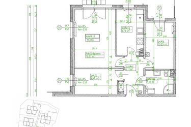 Rzut - Mieszkanie na sprzedaż 3 pokoje o powierzchni 59,12 m² - numer A.I.3 w Villa Rosenthal