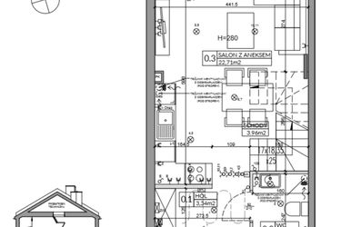 Rzut - Dom na sprzedaż 3 pokoje o powierzchni 65,83 m² - numer 32A w Nova Magdalenka 7 etap IV