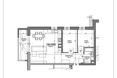Rzut - Mieszkanie na sprzedaż 3 pokoje o powierzchni 65,77 m² - numer N.D.01.10 w Nobilis
