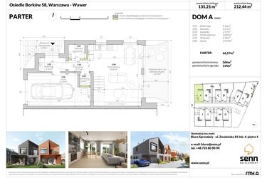 Rzut - Dom na sprzedaż 5 pokoi o powierzchni 135,21 m² - numer A w Osiedle Borków 58