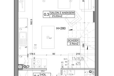 Rzut - Dom na sprzedaż 3 pokoje o powierzchni 72,9 m² - numer 26A w Nova Magdalenka 6