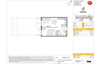 Rzut - Mieszkanie na sprzedaż 2 pokoje o powierzchni 40,35 m² - numer A.2 w Osiedle Rapsodia