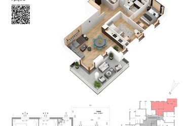 Rzut - Mieszkanie na sprzedaż 3 pokoje o powierzchni 63,38 m² - numer 9 w Villa Park - Etap IV