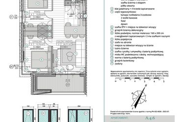 Rzut - Mieszkanie na sprzedaż 3 pokoje o powierzchni 63,13 m² - numer A.4.6 w Remedium