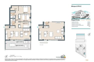 Rzut - Mieszkanie na sprzedaż 3 pokoje o powierzchni 102 m² - numer 3-C w Apartamenty w Benicasim - 40302107