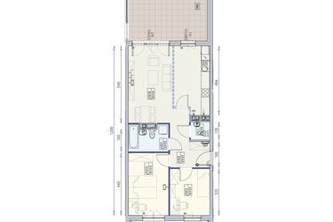 Rzut - Mieszkanie na sprzedaż 3 pokoje o powierzchni 66,57 m² - numer K2 9/0/4/3k w Południk 17 - budynek K2