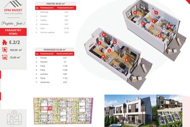 Rzut - Dom na sprzedaż 4 pokoje o powierzchni 102,5 m² - numer E.2/2 w Osiedle Przytulne Janki II