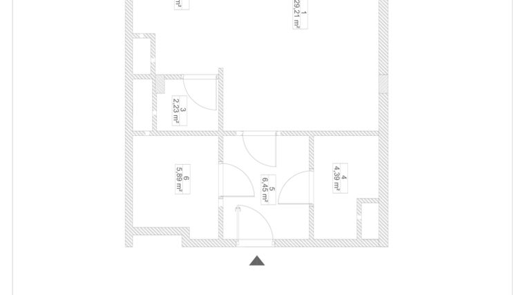 Rzut - Mieszkanie na sprzedaż 1 pokój o powierzchni 56,5 m² - numer B_83 w Kuźnia Piastowska