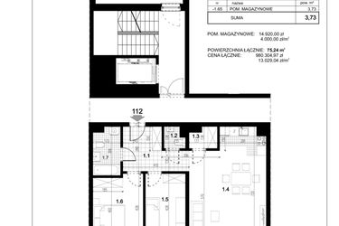 Rzut - Mieszkanie na sprzedaż 3 pokoje o powierzchni 75,24 m² - numer C.112 w Przewóz 4