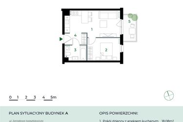 Rzut - Mieszkanie na sprzedaż 2 pokoje o powierzchni 35,17 m² - numer M14 w Park-Wojszyce