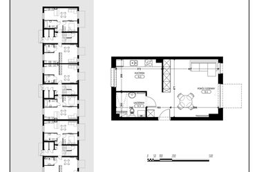 Rzut - Mieszkanie na sprzedaż 1 pokój o powierzchni 37,12 m² - numer B1-M19 w Śląska Park