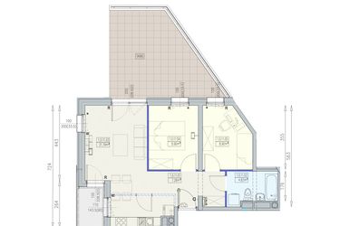 Rzut - Mieszkanie na sprzedaż 3 pokoje o powierzchni 52,46 m² - numer K1 1/0/11/3ka w Południk 17 - budynek K1