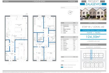Rzut - Dom na sprzedaż 5 pokoi o powierzchni 124,5 m² - numer 40 w Projekt Zalasewo etap III
