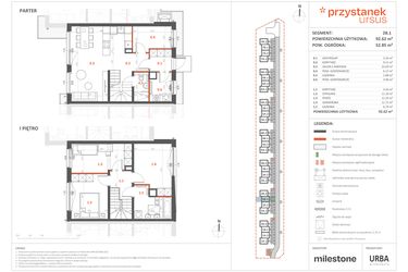 Rzut - Dom na sprzedaż 5 pokoi o powierzchni 92,62 m² - numer 2B.1 w Przystanek Ursus