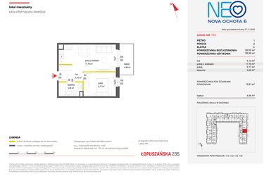 Rzut - Mieszkanie na sprzedaż 2 pokoje o powierzchni 36,49 m² - numer 102 w Neo Nova Ochota 6