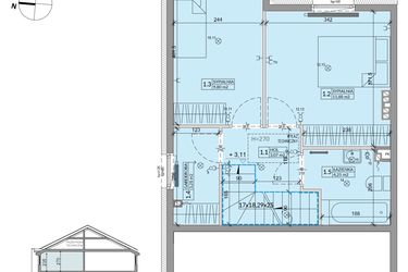 Rzut - Dom na sprzedaż 3 pokoje o powierzchni 71,32 m² - numer 40A w Ogrody Przyjaciół 5 etap IV