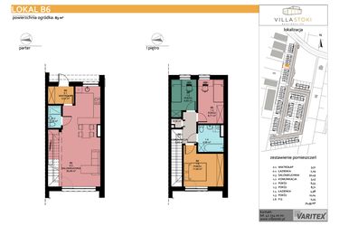 Rzut - Dom na sprzedaż 4 pokoje o powierzchni 71,55 m² - numer B6 w Villa Stoki (domy)