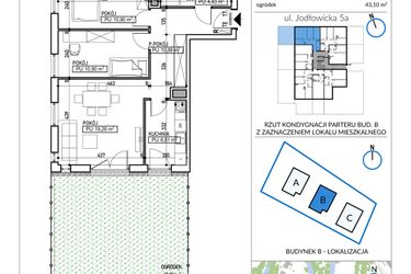 Rzut - Mieszkanie na sprzedaż 2 pokoje o powierzchni 63,18 m² - numer 5A-5 w Jodłowicka 5