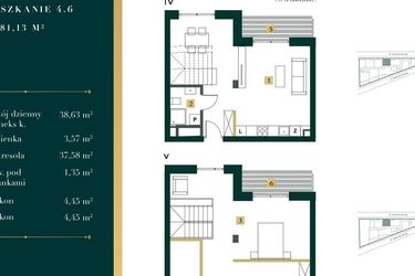 Rzut - Mieszkanie na sprzedaż 2 pokoje o powierzchni 75,86 m² - numer 4.6 w New Iron